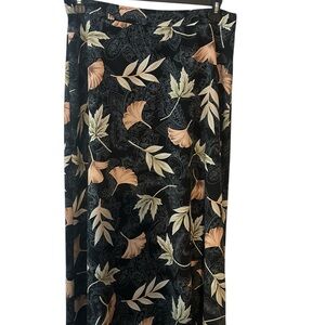 Navy Floral Leaf-Print Maxi Skirt - Women size 16
